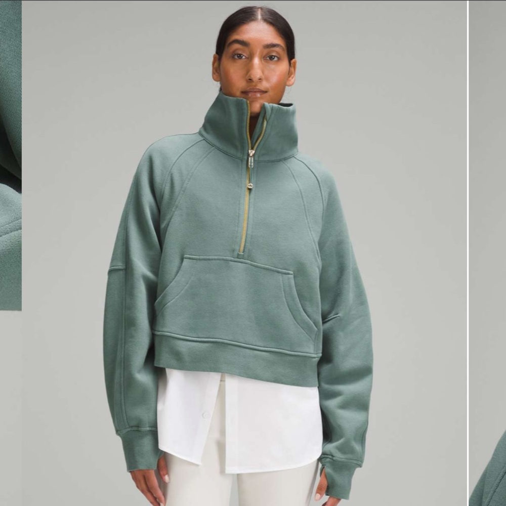 lululemon athletica Sage Green Half-Zip Funnel Sweatshirt